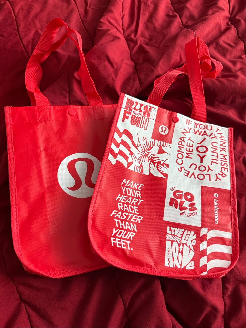 Lululemon Red Reusable Shoppers